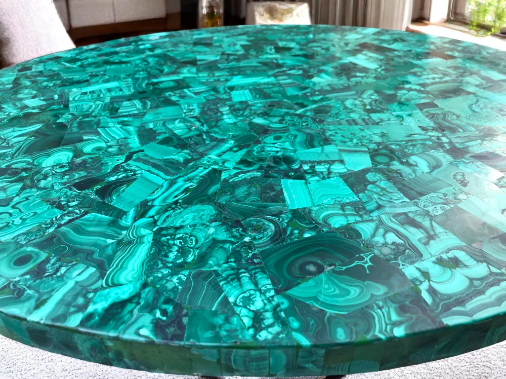 Malachite Stone Round Console Table 